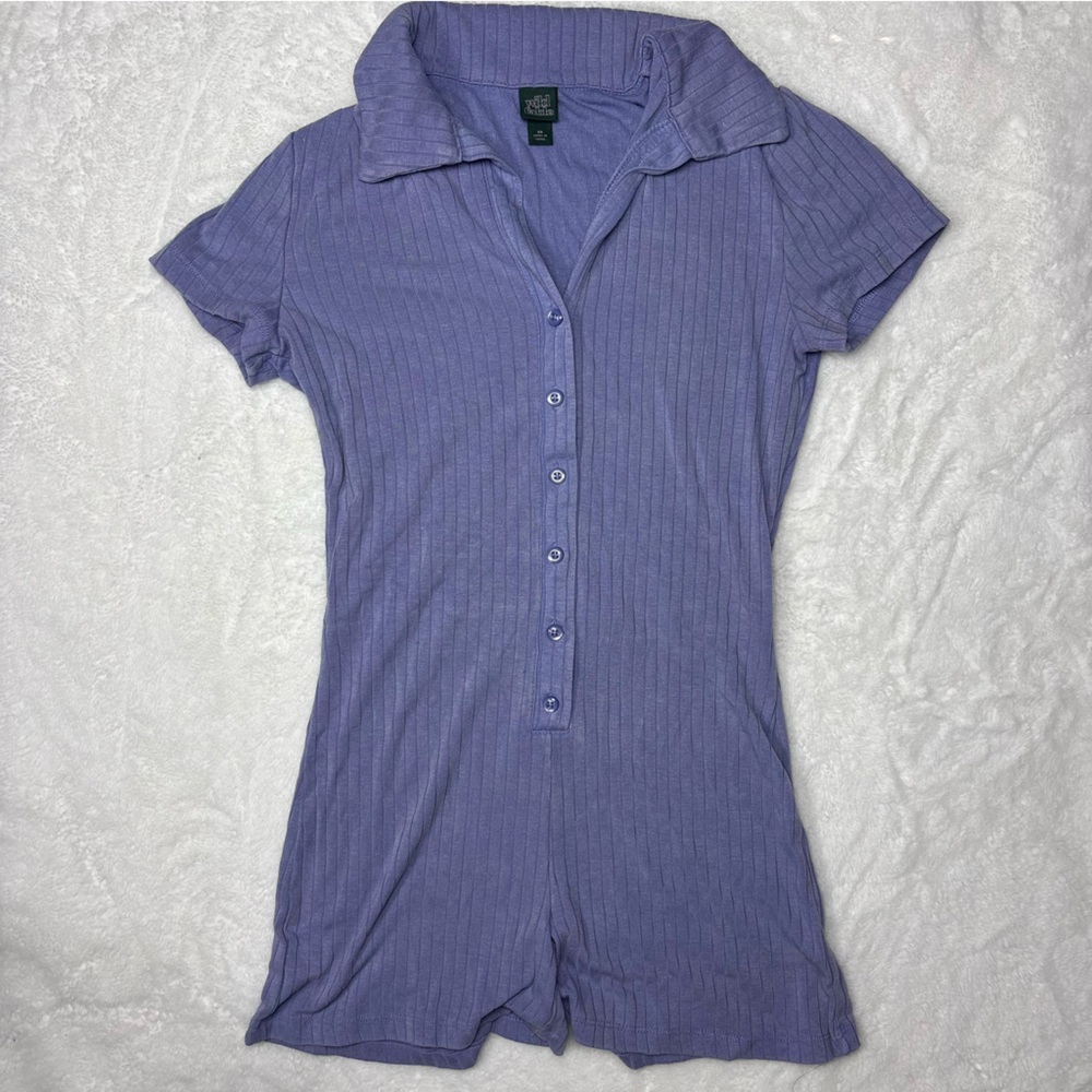 Wild Fable Lavender Ribbed Romper - Picture 2 of 4